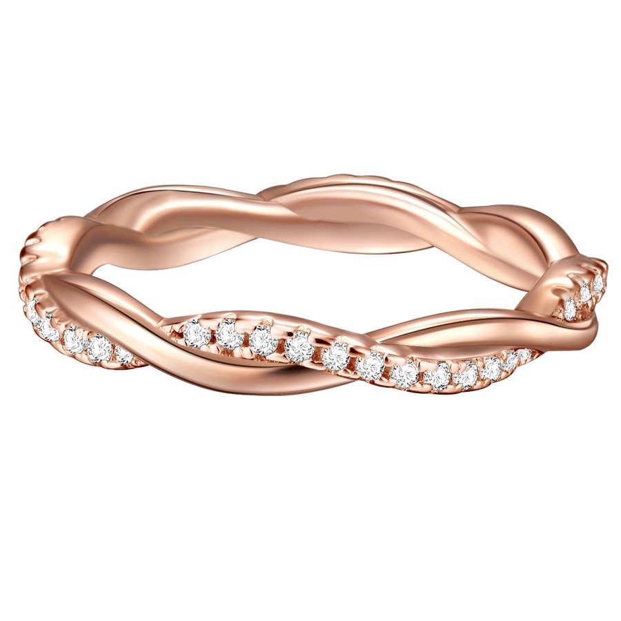 Trilani Ring aus Sterling Silber in roségold mit Zirkonia 57 Damen