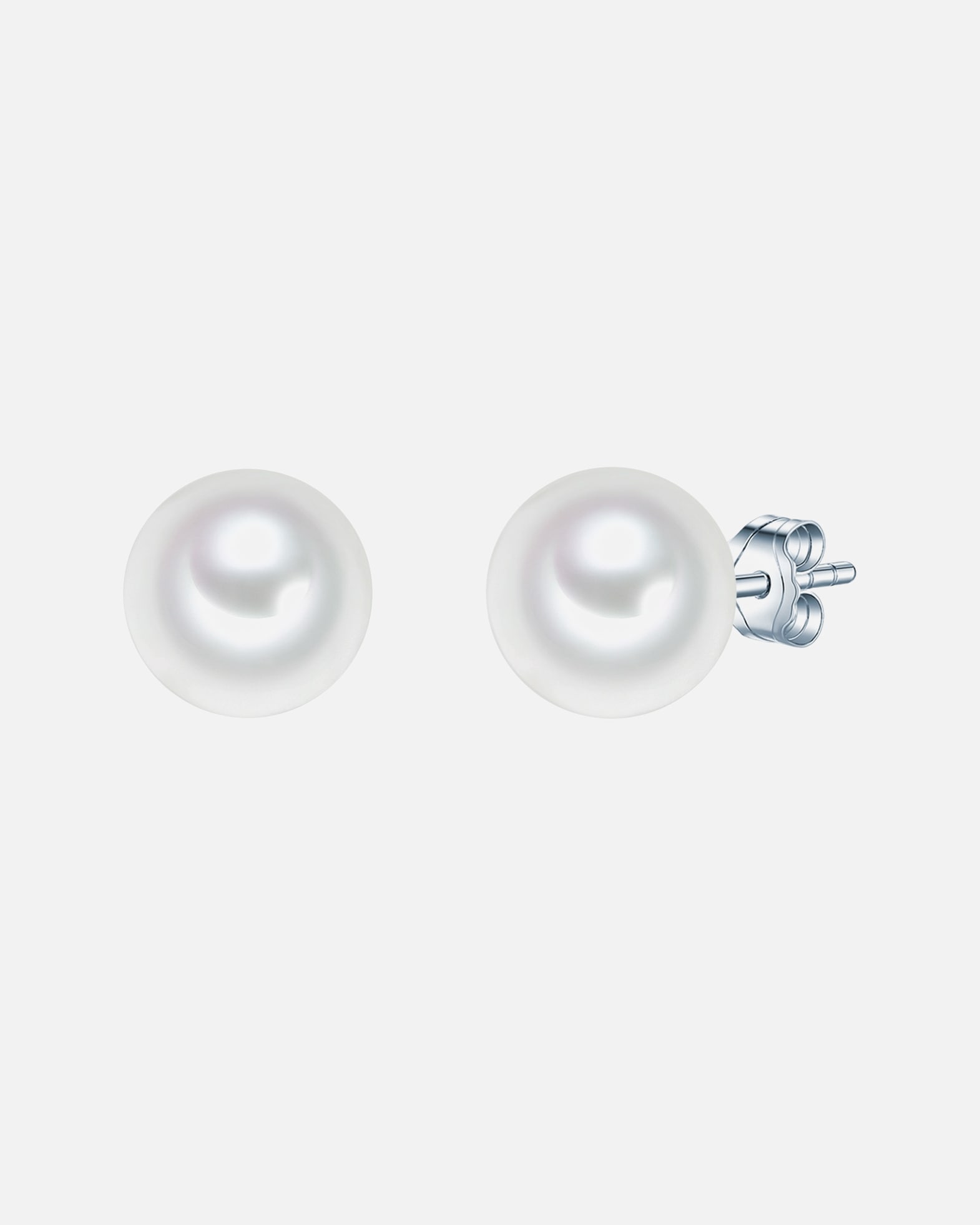 Ohrringe für Weiblich Rafaela Donata Perlen-Ohrstecker Sterling Silber Muschelkernperle in Silber 10,0 mm