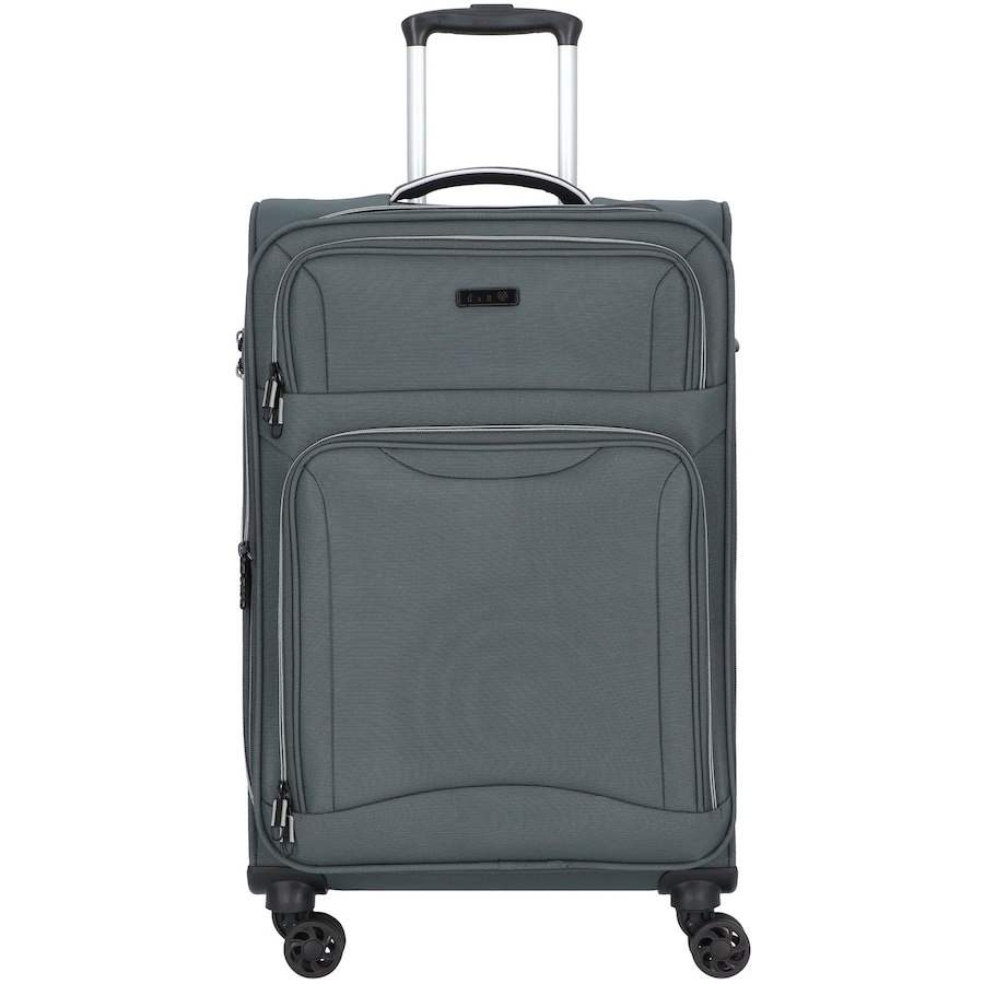 d & n Travel Line 9204 4 Rollen Trolley M 66 cm mit Dehnfalte grau Grau Herren
