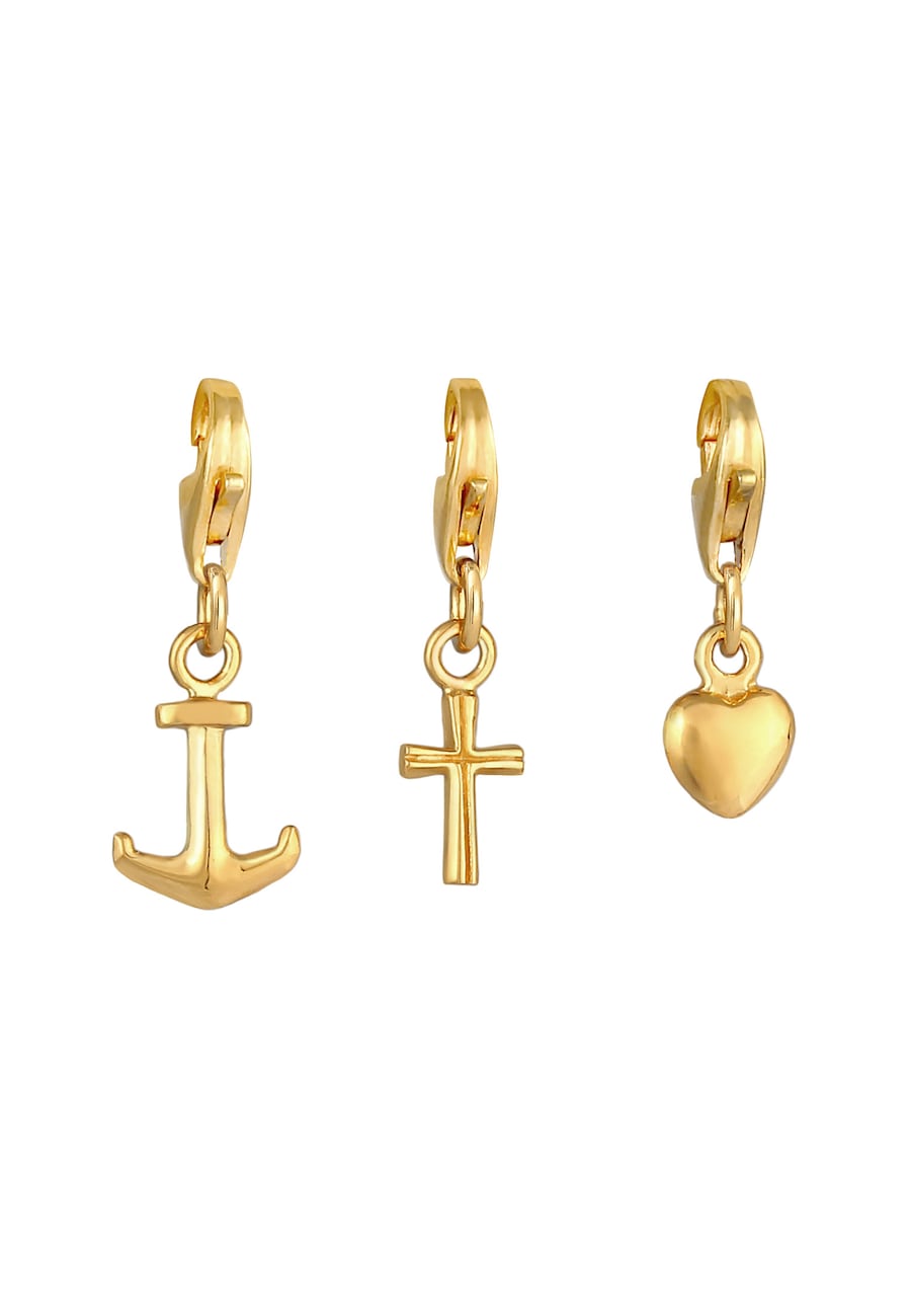 Nenalina Kreuz Herz Anker Liebe Glaube Set 925 Silber OneSize Damen