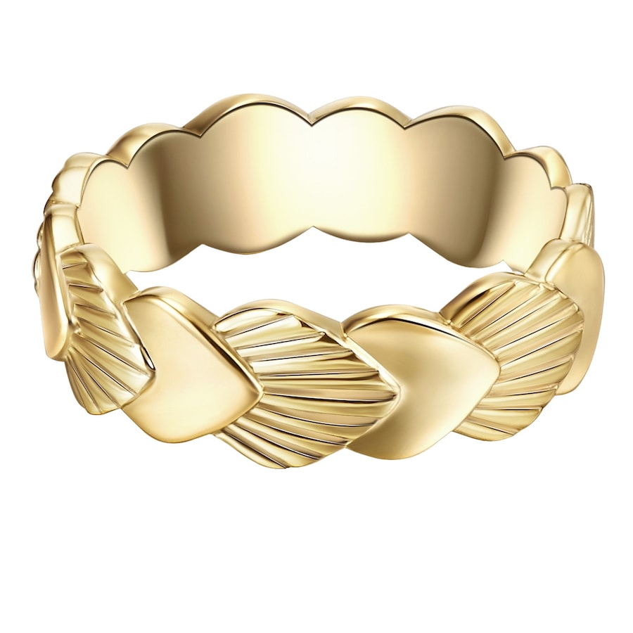 Lulu & Jane Ring Muschel aus Messing in Gelbgold 52 Damen