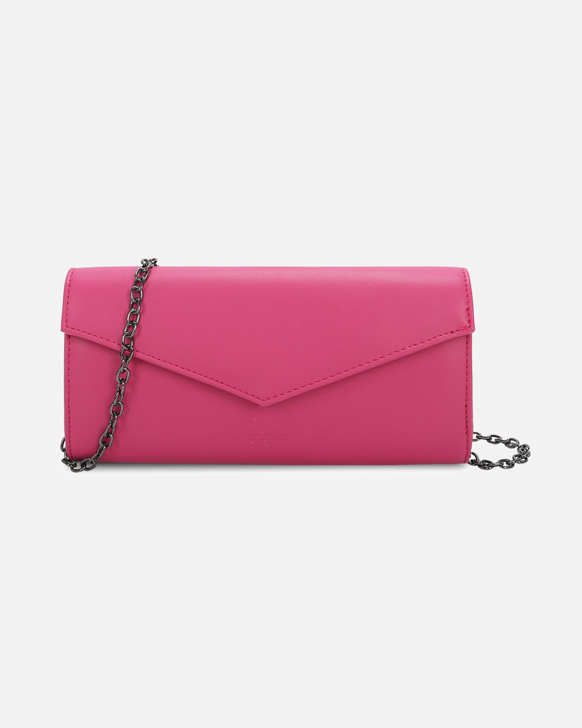 Tasche für Weiblich Buffalo Clutch Secco mit abnehmbarer Schulter-Kette pink