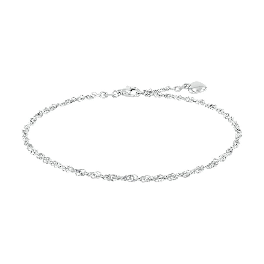 amor Fußkette Silber Weiss Damen