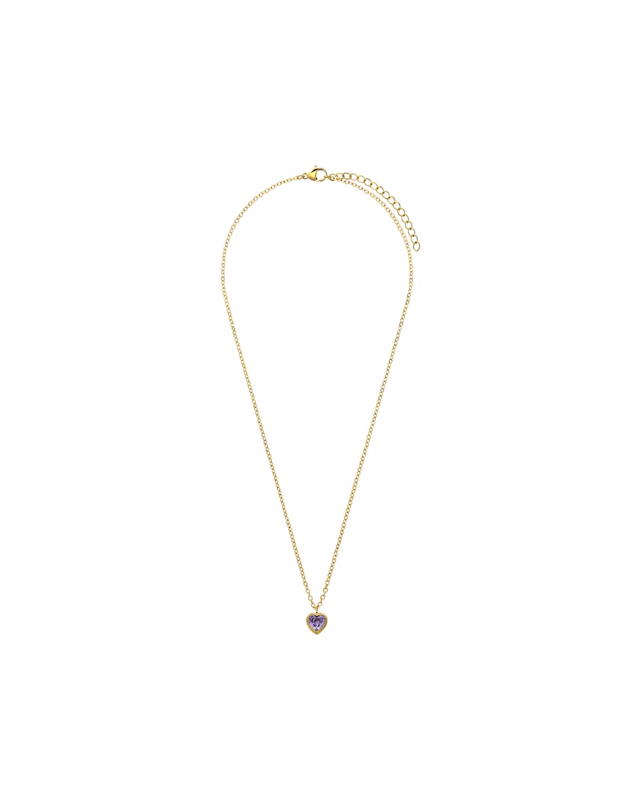 Lucardi Halskette Stahl Lila Damen