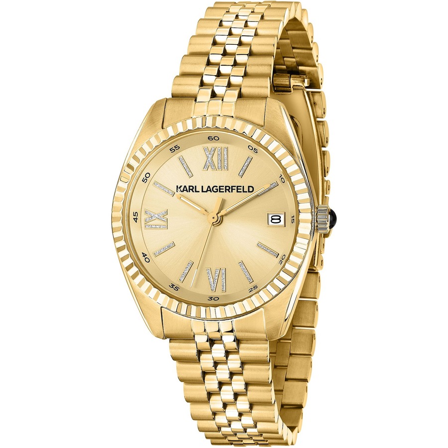 Karl Lagerfeld Damenuhr Edelstahl gold Damen