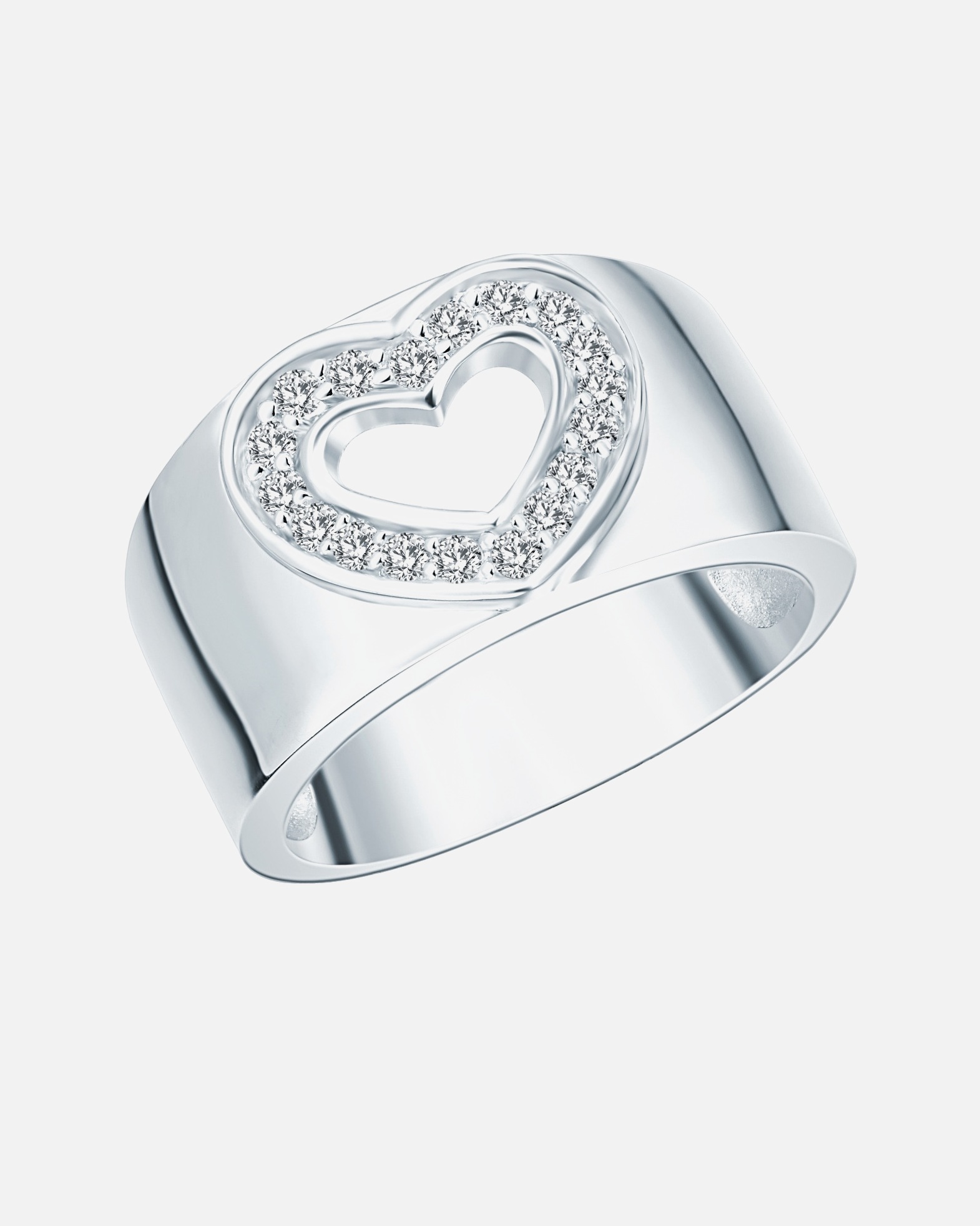 Ring für Weiblich Rafaela Donata Ring Herz Sterling Silber Zirkonia in Silber 58