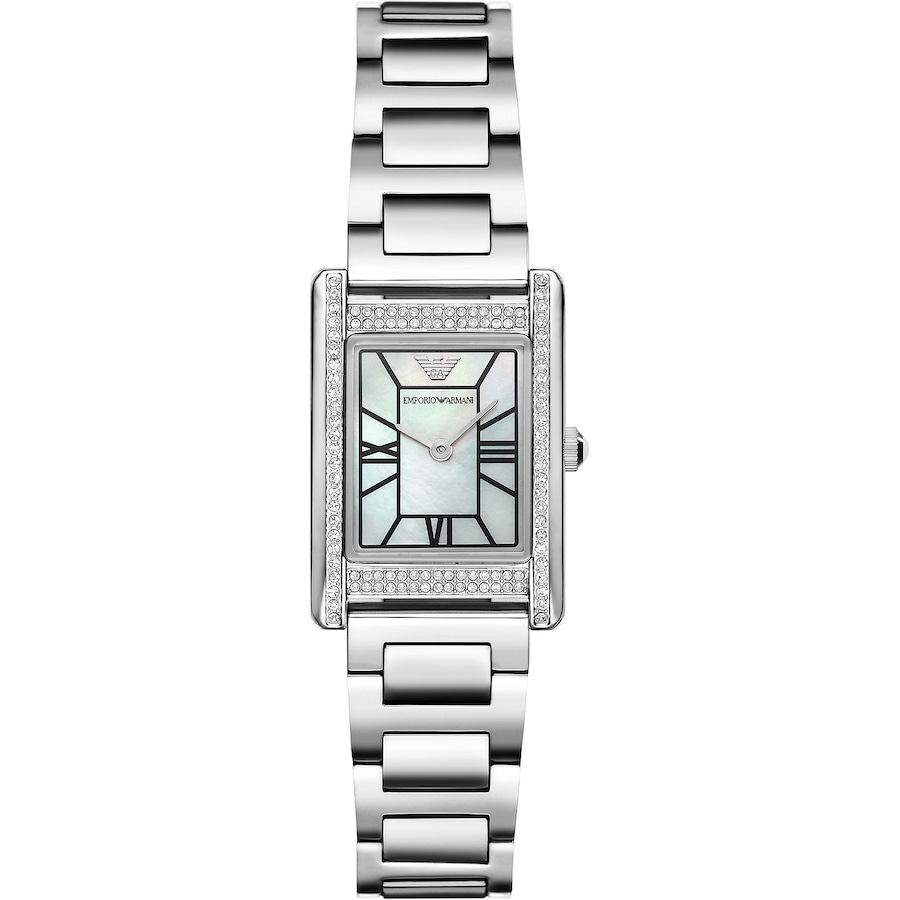Emporio Armani Damenuhr Edelstahl perlmutt, silber Damen