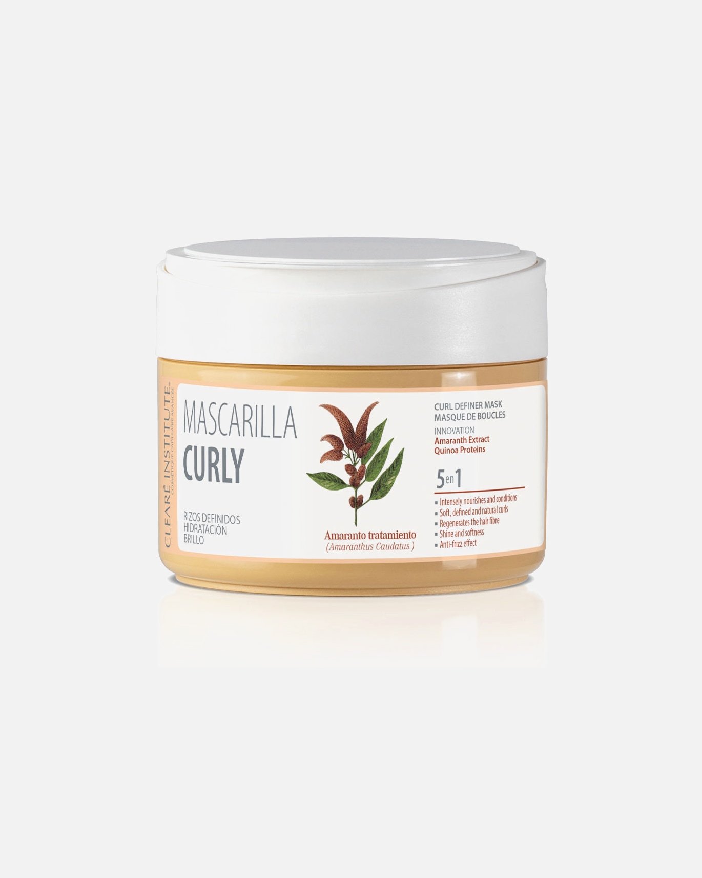 Haarmaske für Unisex Clearé Institute CURLY MASK definierte Locken Feuchtigkeit Glanz 300 ml