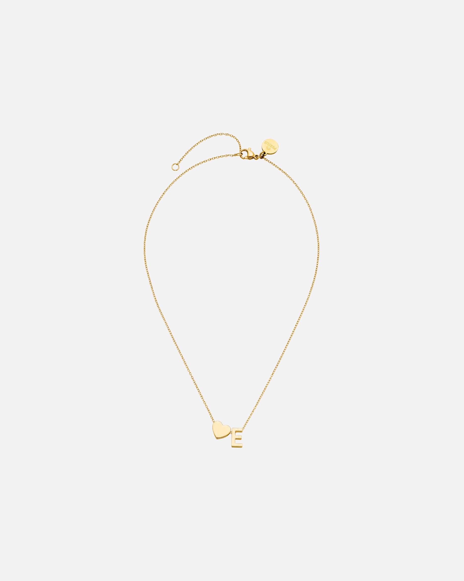Halskette für Unisex Purelei Letter Heart E Kette 100% Edelstahl Gold