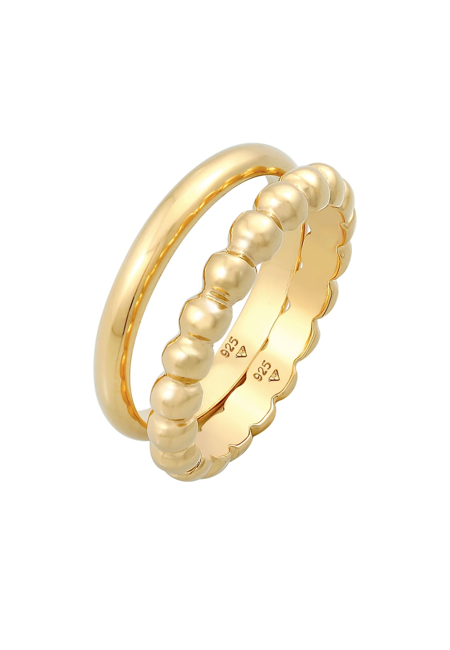 Elli Bandring 2er Set Basic Kugel Design 925 Silber 58 Damen