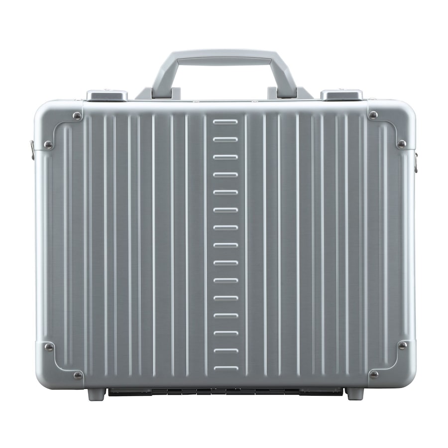 Aleon Attache Aktenkoffer 38 cm Laptopfach platinum Silber Herren
