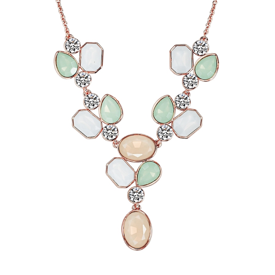 Lulu & Jane Halskette Metall-Legierung verziert mit Kristallen von Swarovski in Roségold 41,0 cm Basiskette + 7,0 Verlängerung Damen
