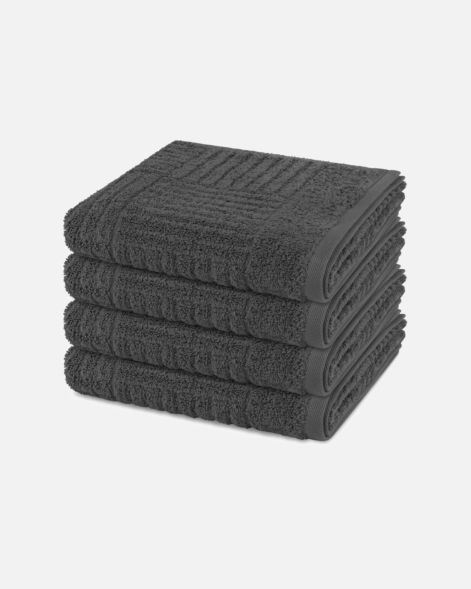 Handtuch für Unisex ROSS Handtuch-Set Carre (4er Set) Anthrazit