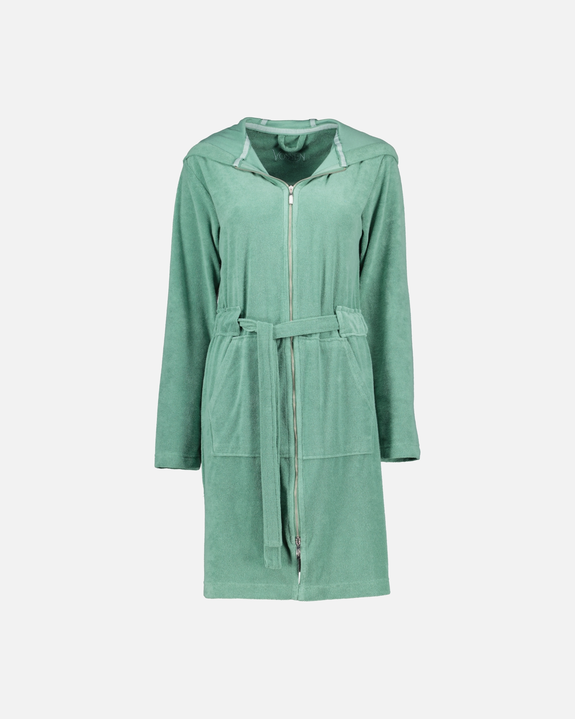 Bademantel für Unisex Vossen Vossen Bademäntel Damen Kurzmantel mit Kapuze Tampa evergreen - 5525 S