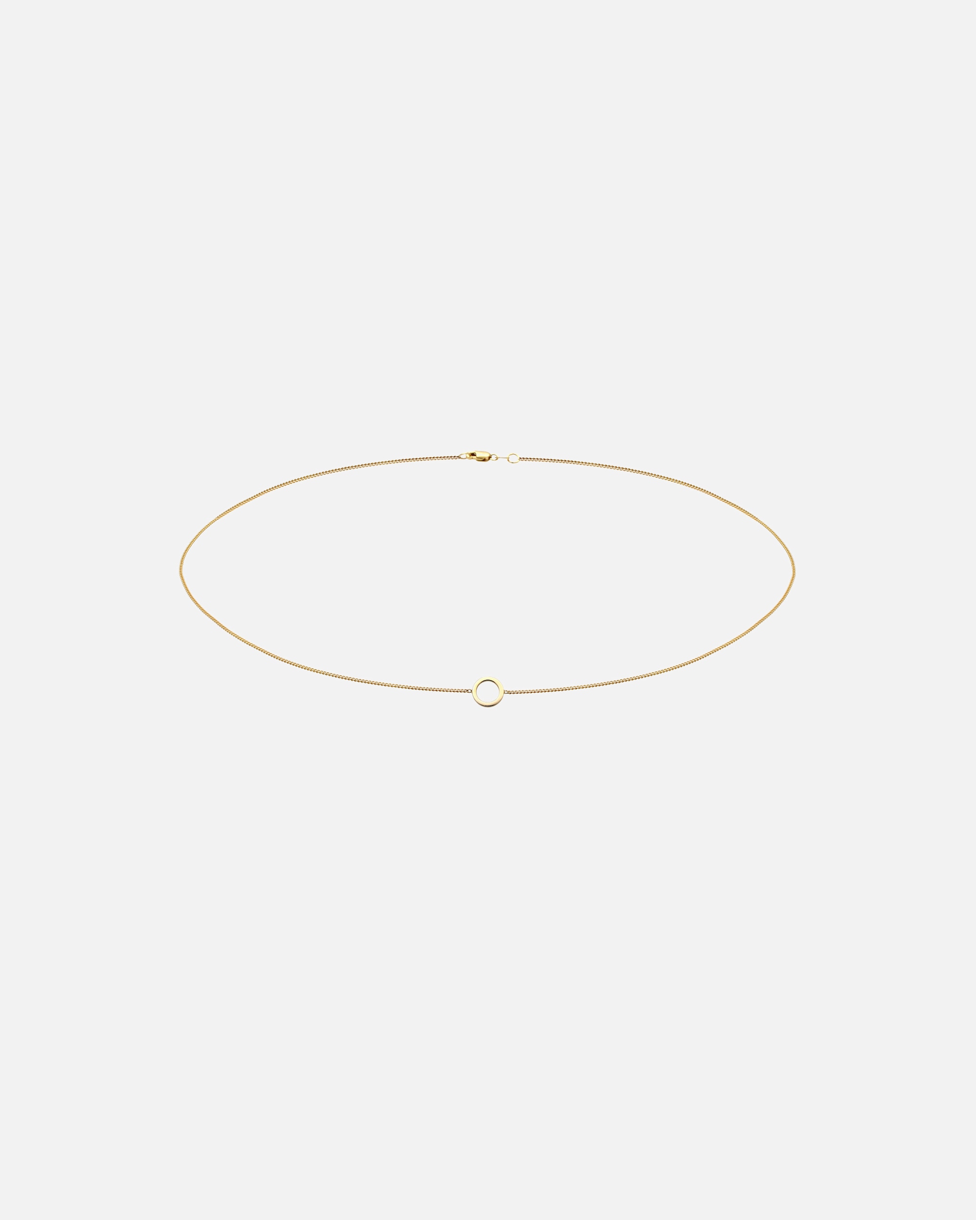 Halskette für Weiblich Elli PREMIUM Choker Panzerkette Kreis Geo Design 375 Gelbgold 40