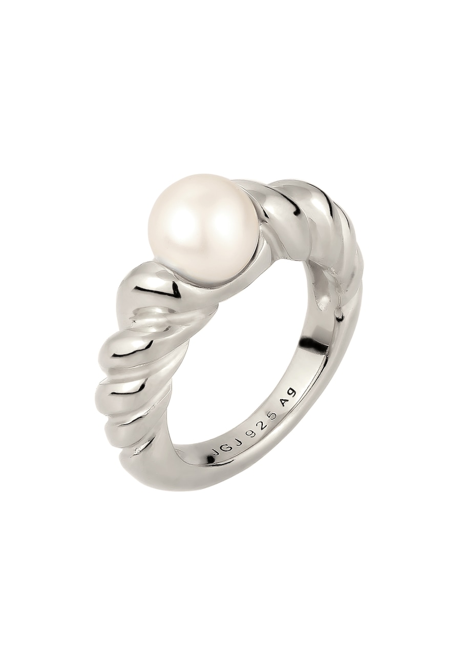 Elli PREMIUM Weiß 925 Sterling Silber, mit Perle von Swarovski 56 Damen