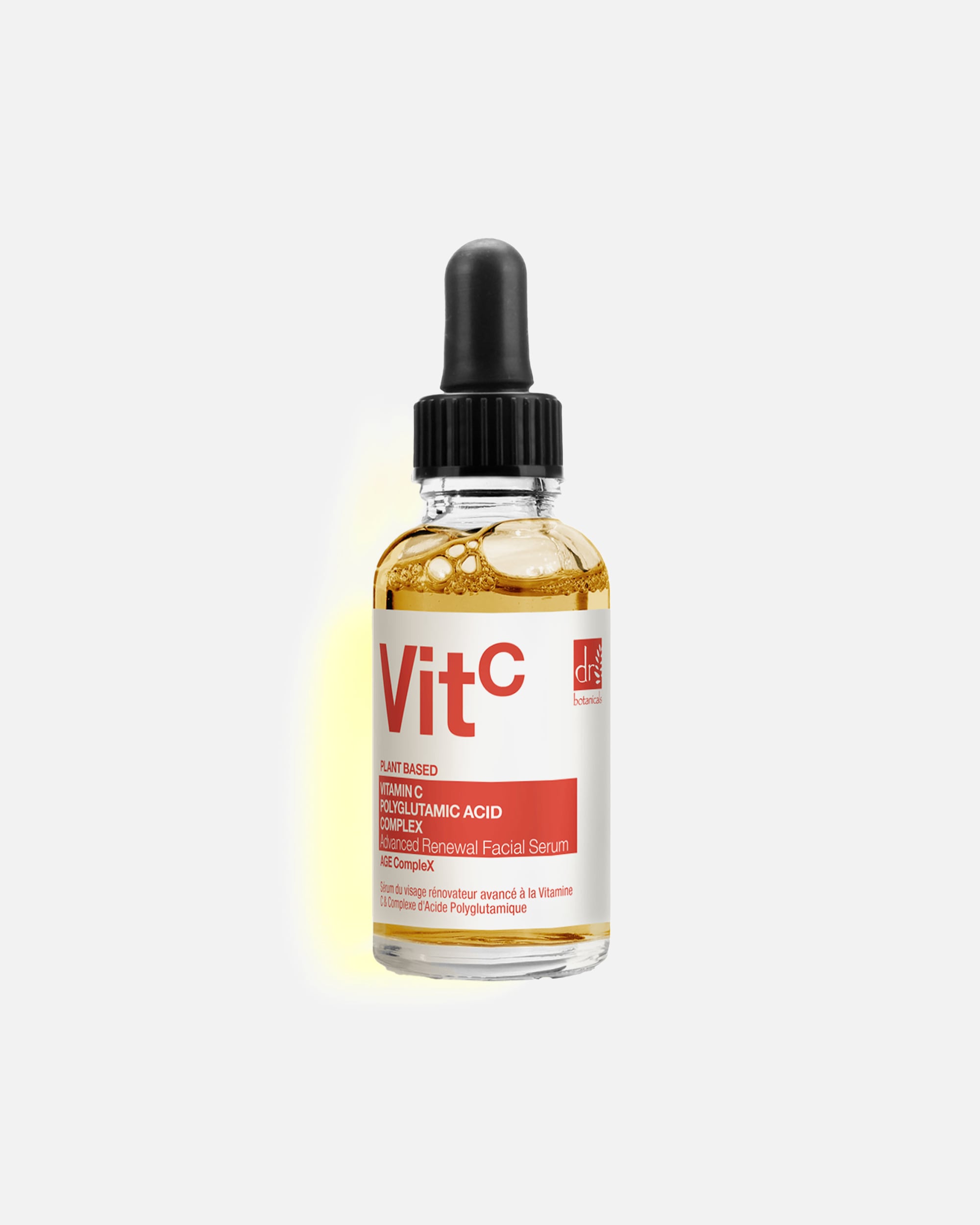 Anti-Aging Serum für Unisex Dr Botanicals Aufhellendes Gesichtsserum mit 3% Vitamin C und 1% Polyglutaminsäure-Komplex 30 ml