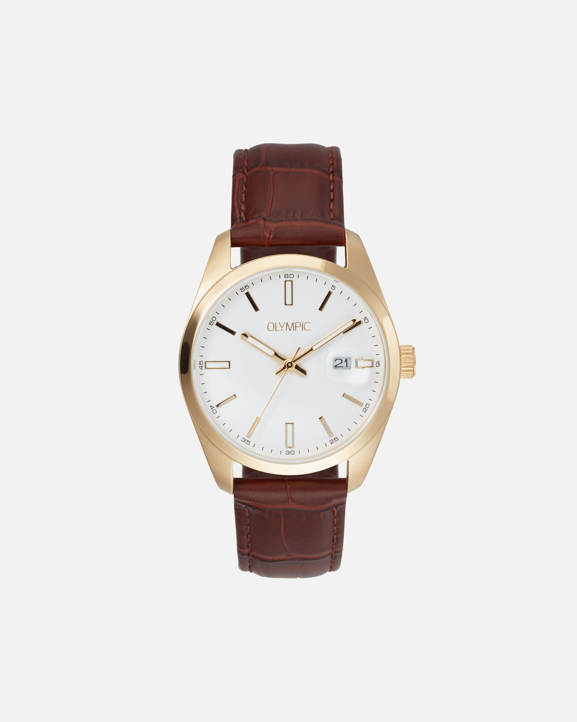 Uhr für Männlich Olympic Default Brand Line Olympic Louis Gold-coloured Men's Watch OL75HDL001 Braun