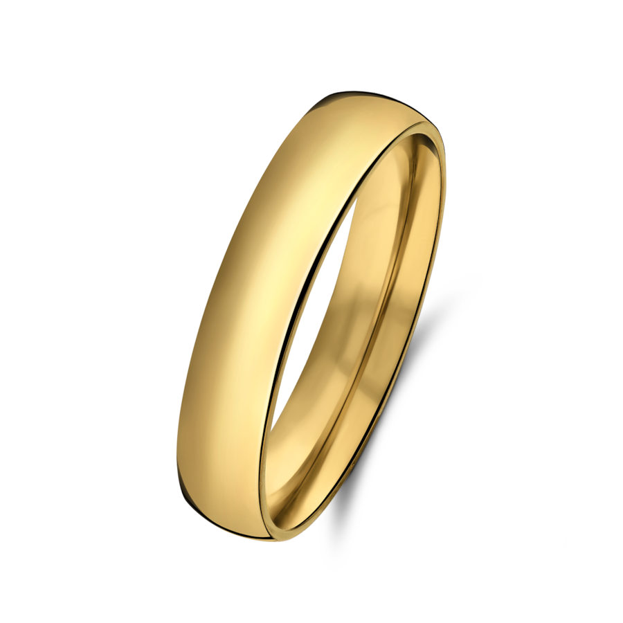 Lucardi Ring Stahl Gold - 47mm Damen