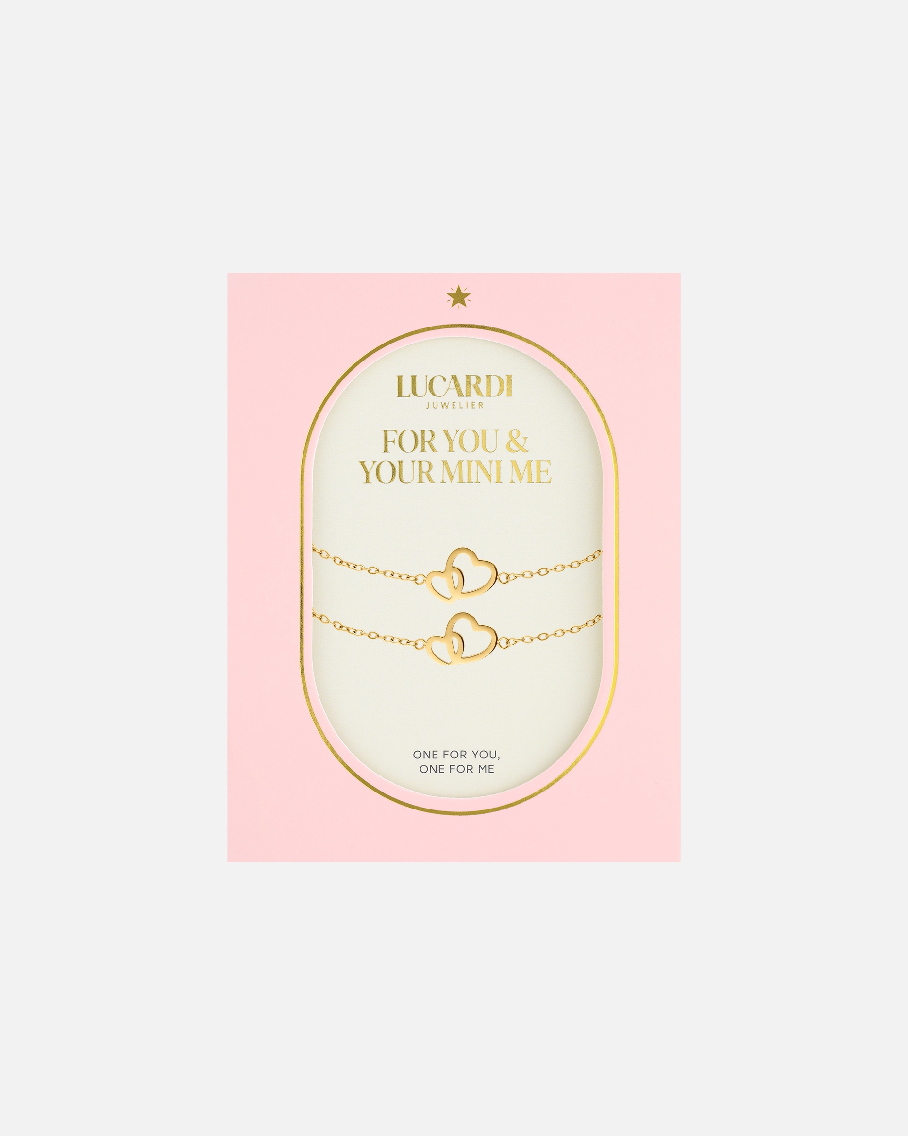 Armband für Weiblich Lucardi Armband Stahl 20 cm - Mutter/Tochter-Set Gold