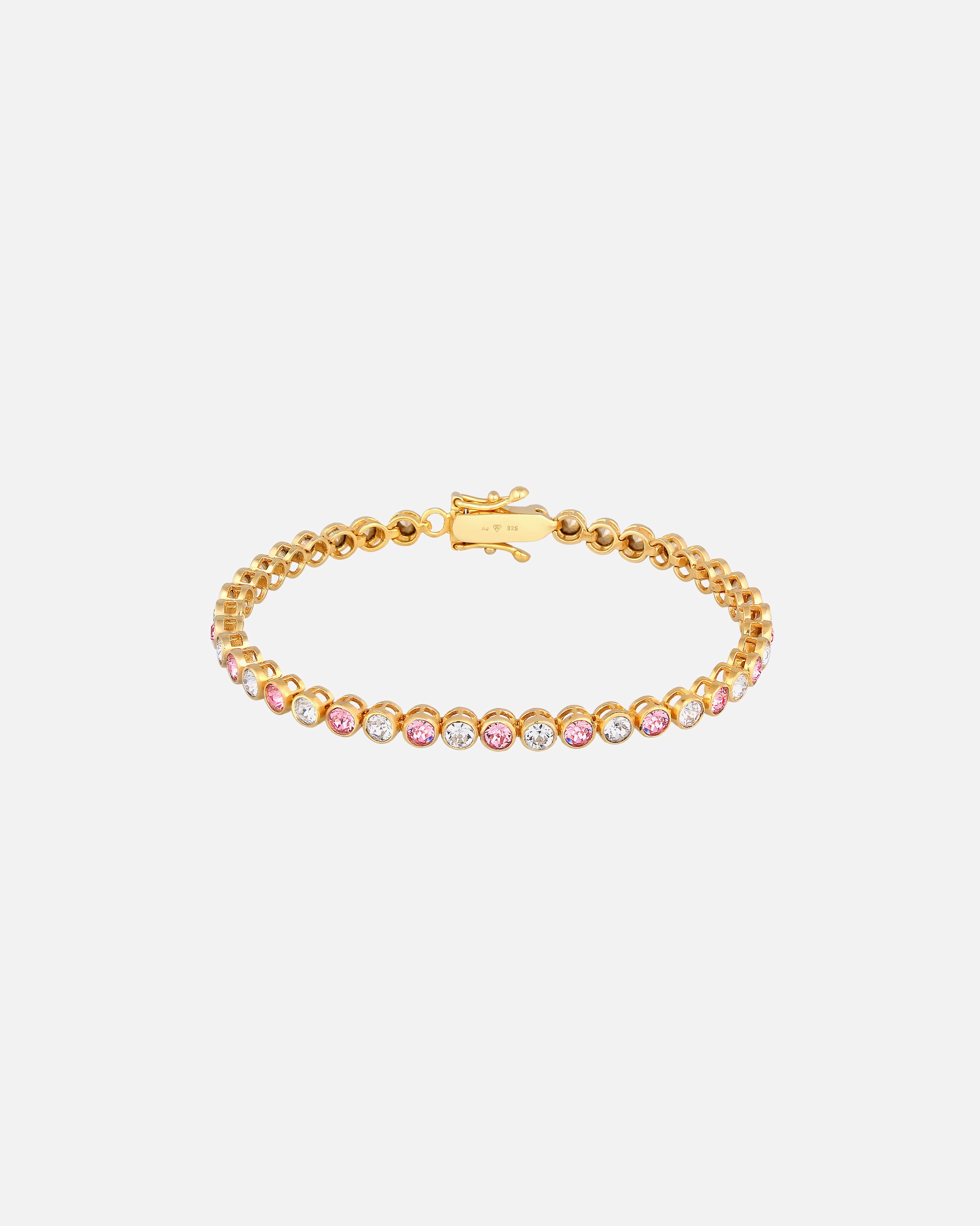 Armband für Weiblich Elli PREMIUM Tennis-Armband Rose Kristalle 925 Sterling Silber 16