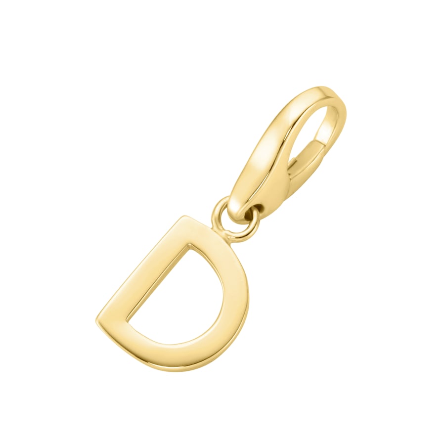 Giorgio Martello Milano Charm Buchstabe D, Silber 925 Gold Damen