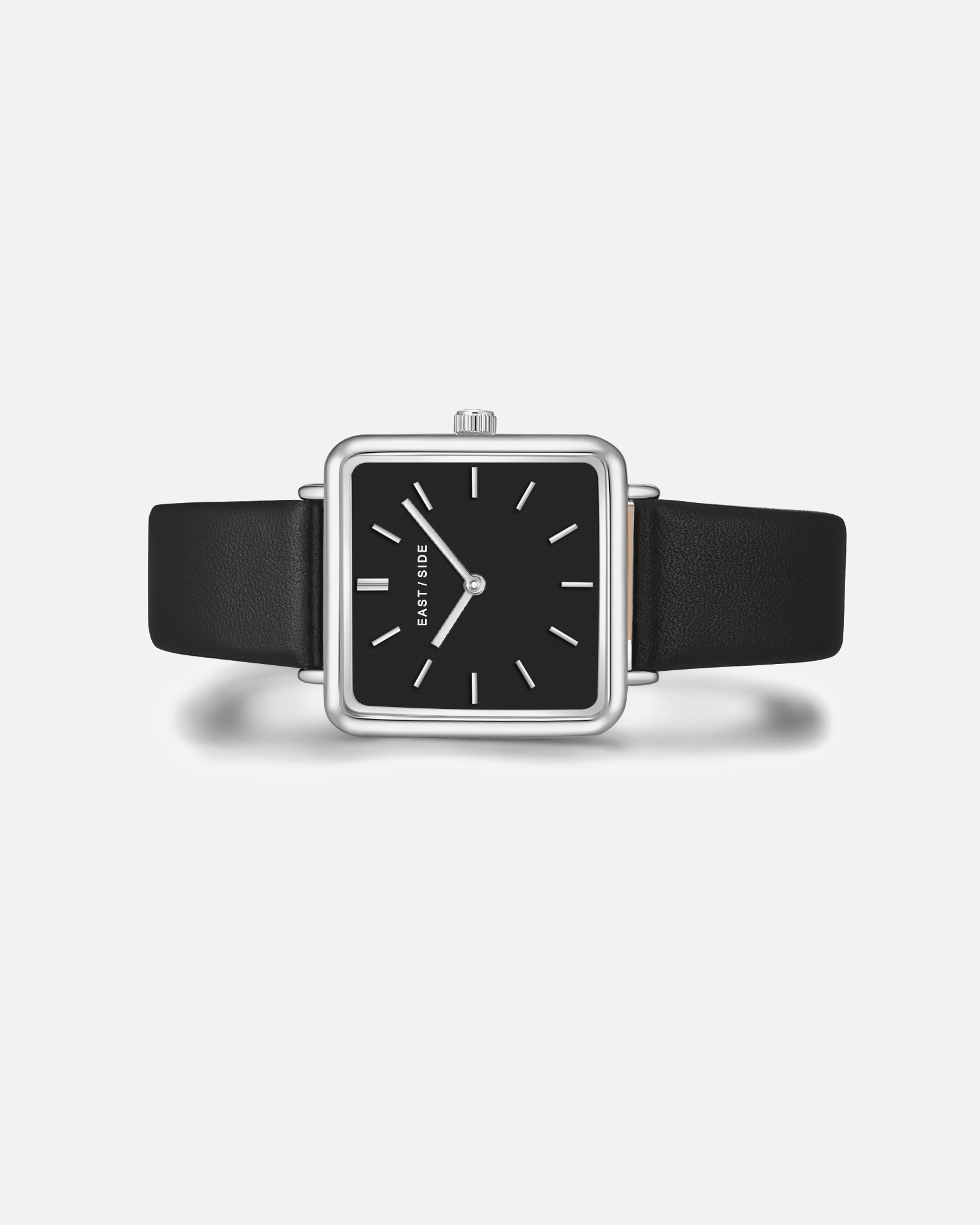 Uhr für Weiblich Eastside Quarzuhr Grand in Silber Echtleder in Schwarz 37,3 mm