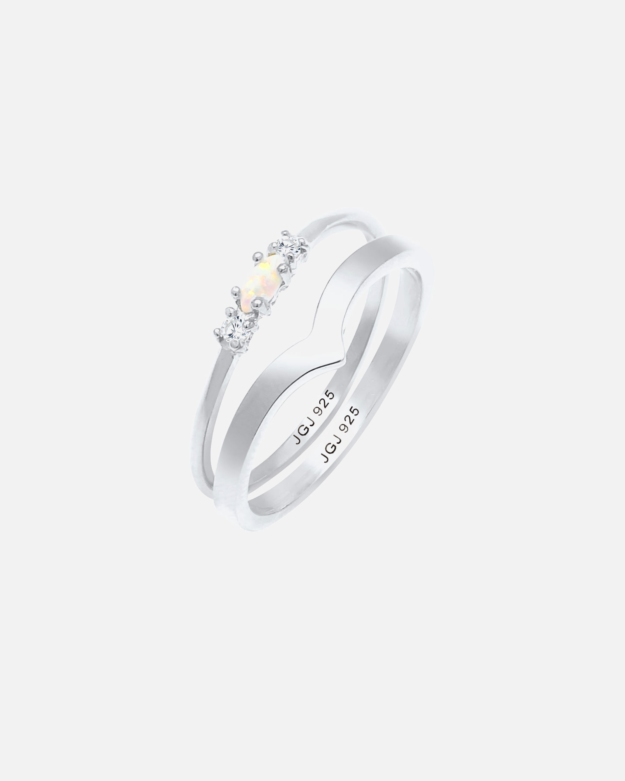 Ring für Weiblich Elli Set Marquise Opal Zirkonia Dreieck 925 Silber 50