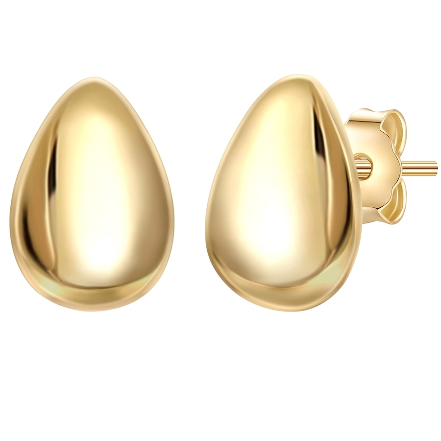 Glanzstücke München Ohrstecker Tropfen aus Sterling Silber in gelbgold 9,8 mm Damen