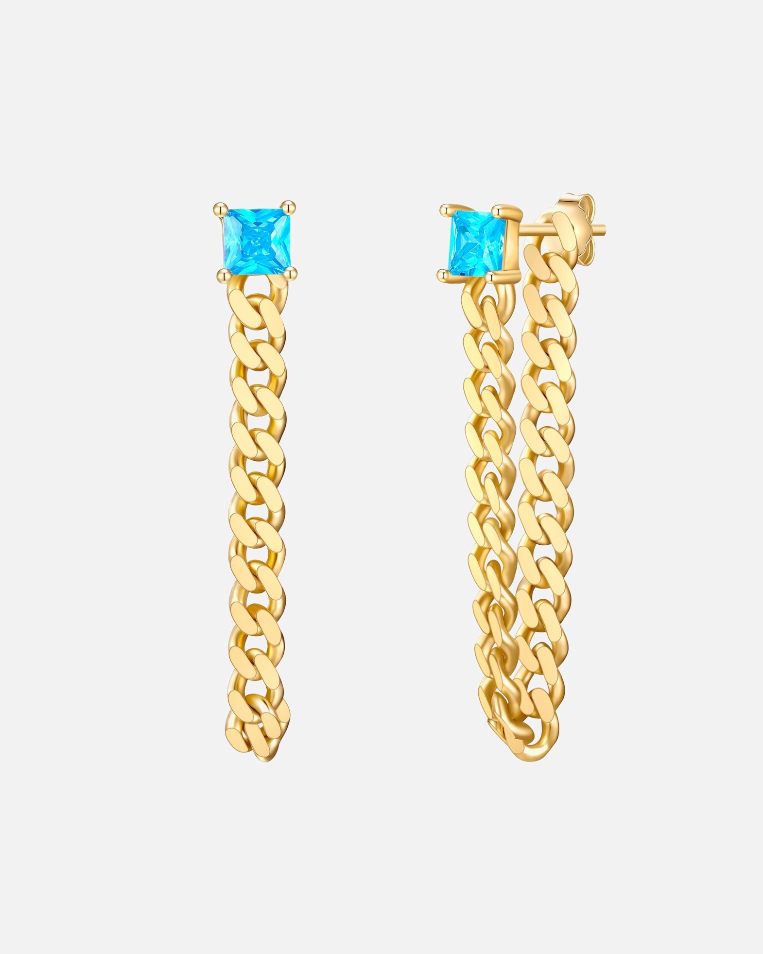 Ohrringe für Weiblich Glanzstücke München Ohrhänger aus Sterling Silber in Gelbgold mit Glaskristall 34,1 mm