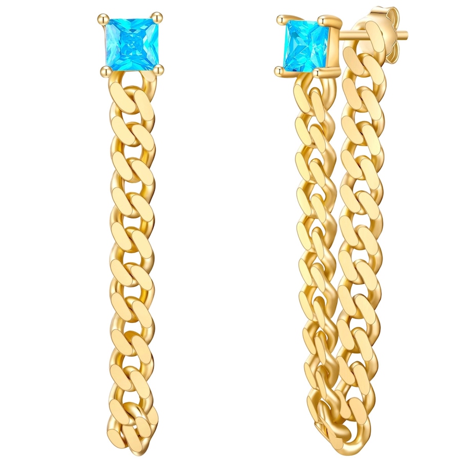 Glanzstücke München Ohrhänger aus Sterling Silber in Gelbgold mit Glaskristall 34,1 mm Damen