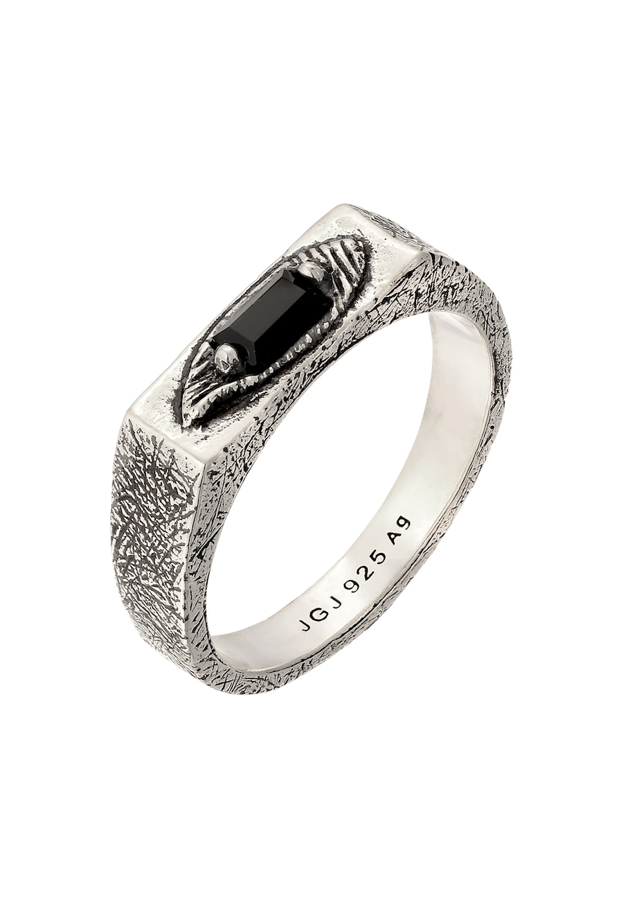 Haze & Glory Siegelring Onyx Schwarz 925 Sterling Silber 64 Herren
