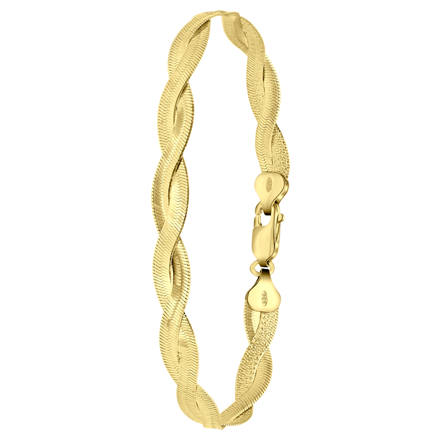 Lucardi Armband 925 Silber Gold - 19.0 Damen