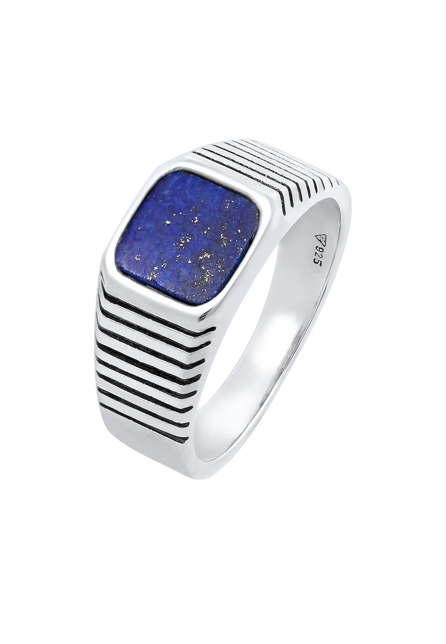 KUZZOI Herren Siegelring Sodalith Quadrat 925 Silber 62
