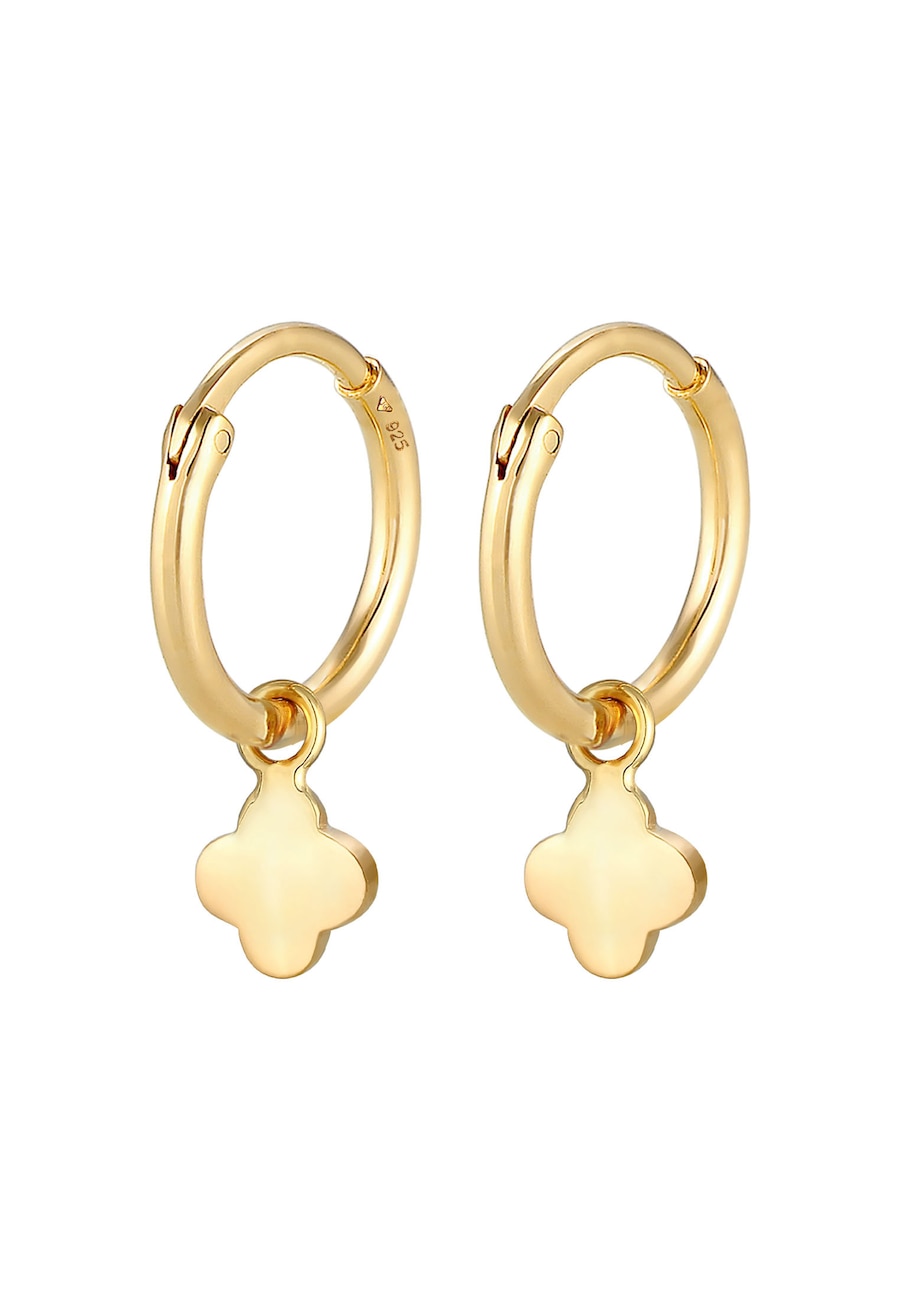 Elli Creolen Ohrhänger Kleeblatt Glück Symbol 925 Silber OneSize Damen