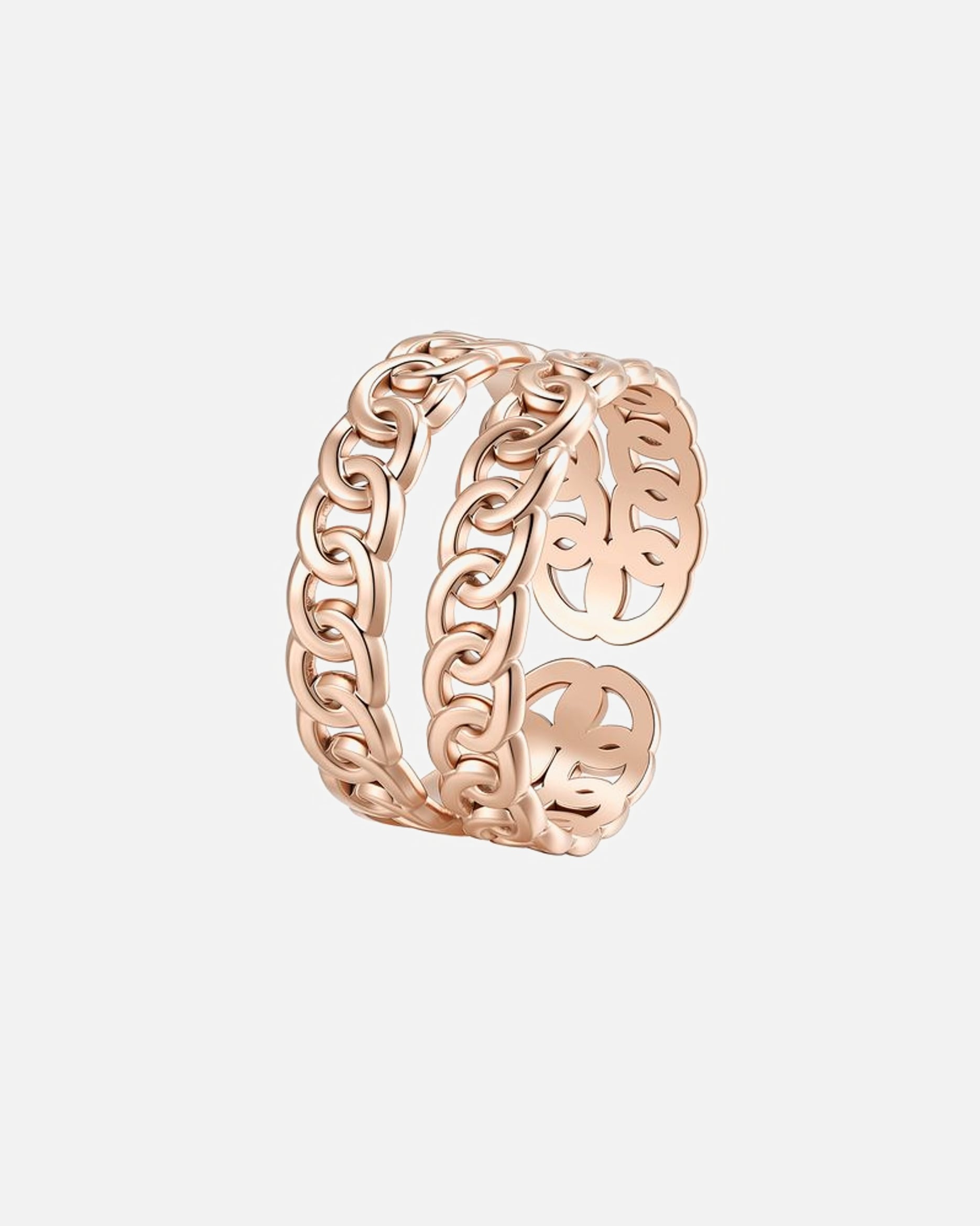 Ring für Weiblich Hey Happiness Default Brand Line Gliederkette Open Ring – Edelstahl Statement Ring Rosegold