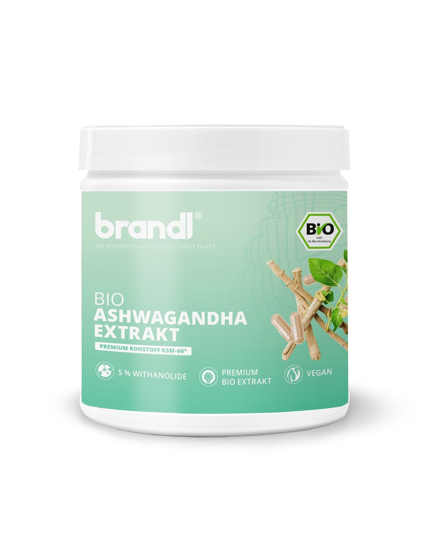 Brandl Nutrition brandl BIO KSM 66 Ashwagandha Extrakt mit 5% Withanoliden 240 Kapseln 169 g