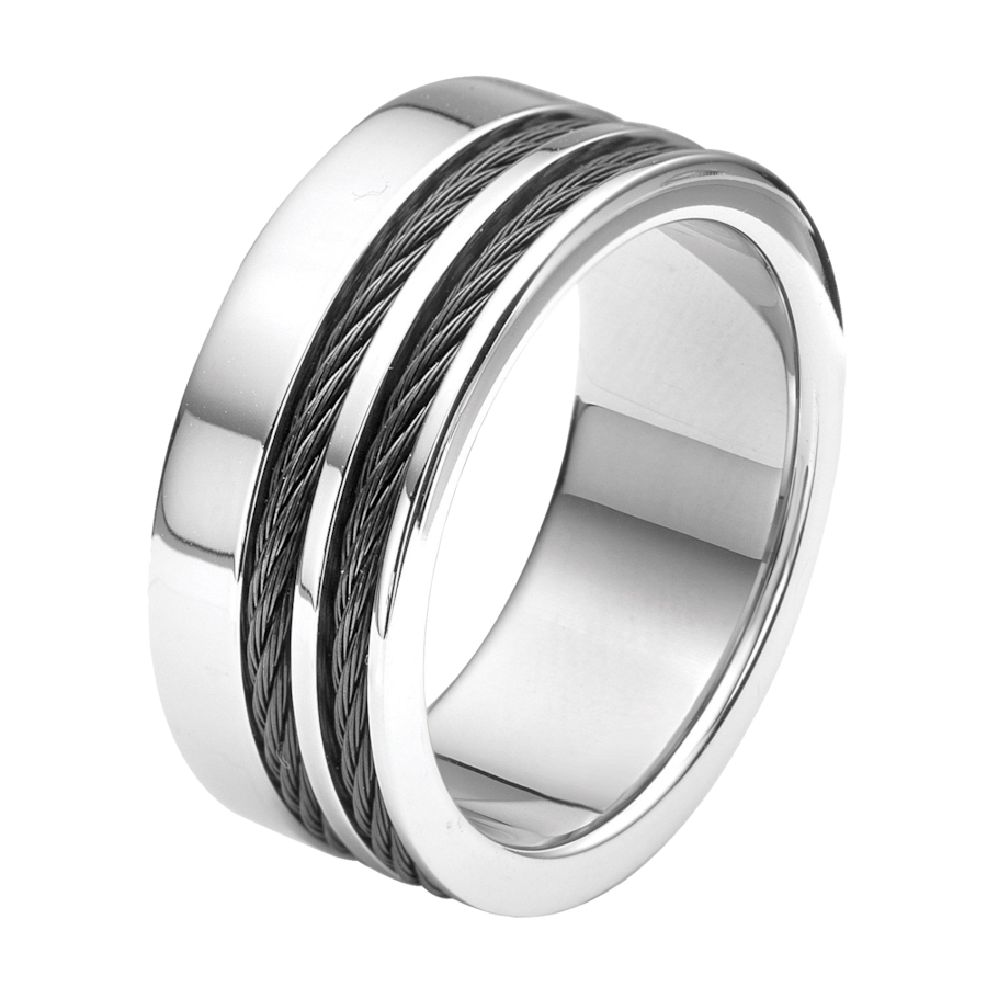 Lucardi Ringe Stahl - silbern 57mm Herren