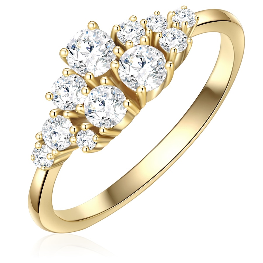 Glanzstücke München Ring aus Sterling Silber in gelbgold mit Zirkonia 54 Damen
