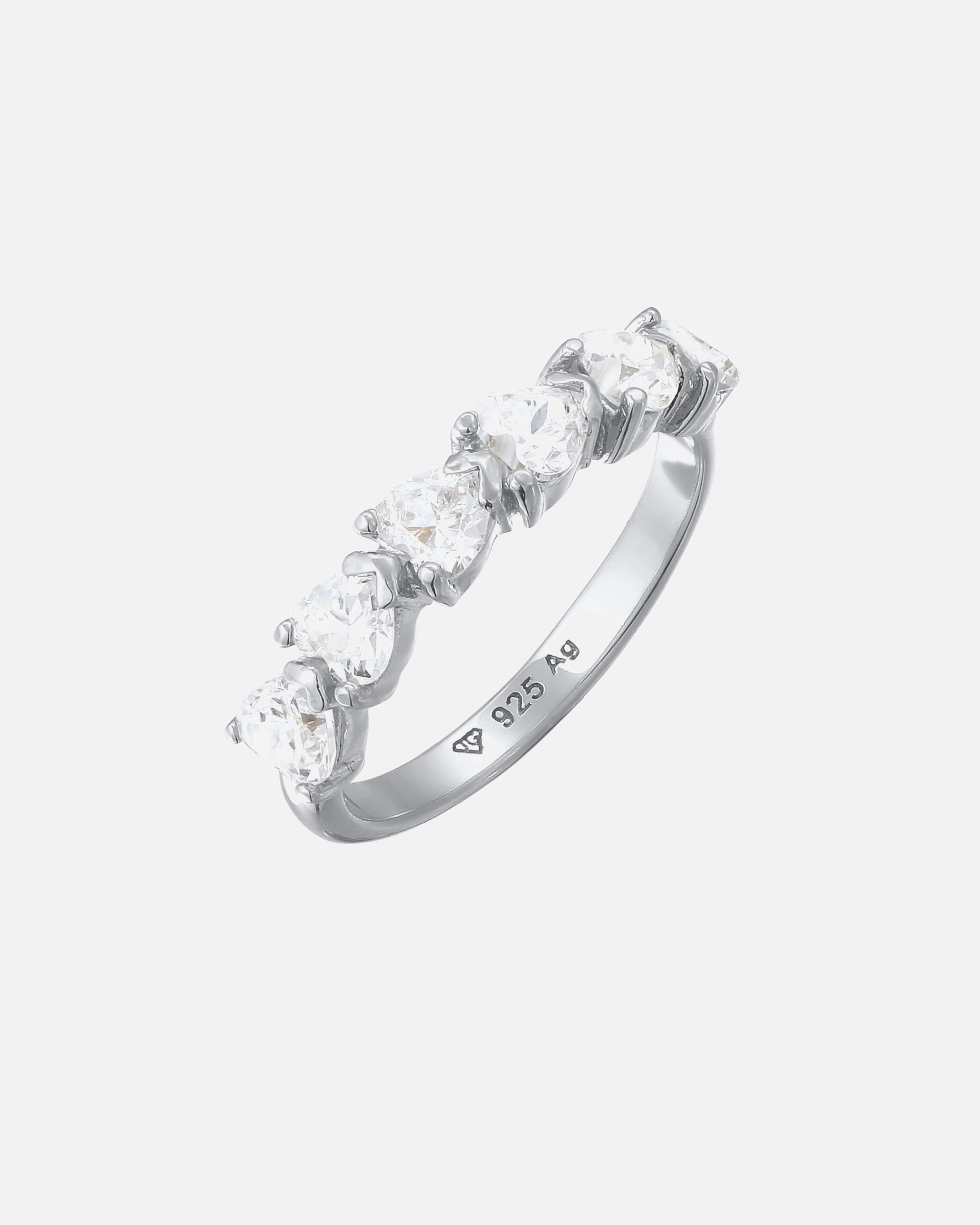 Ring für Weiblich Elli Herz Zirkonia Weiß 925 Sterling Silber 52