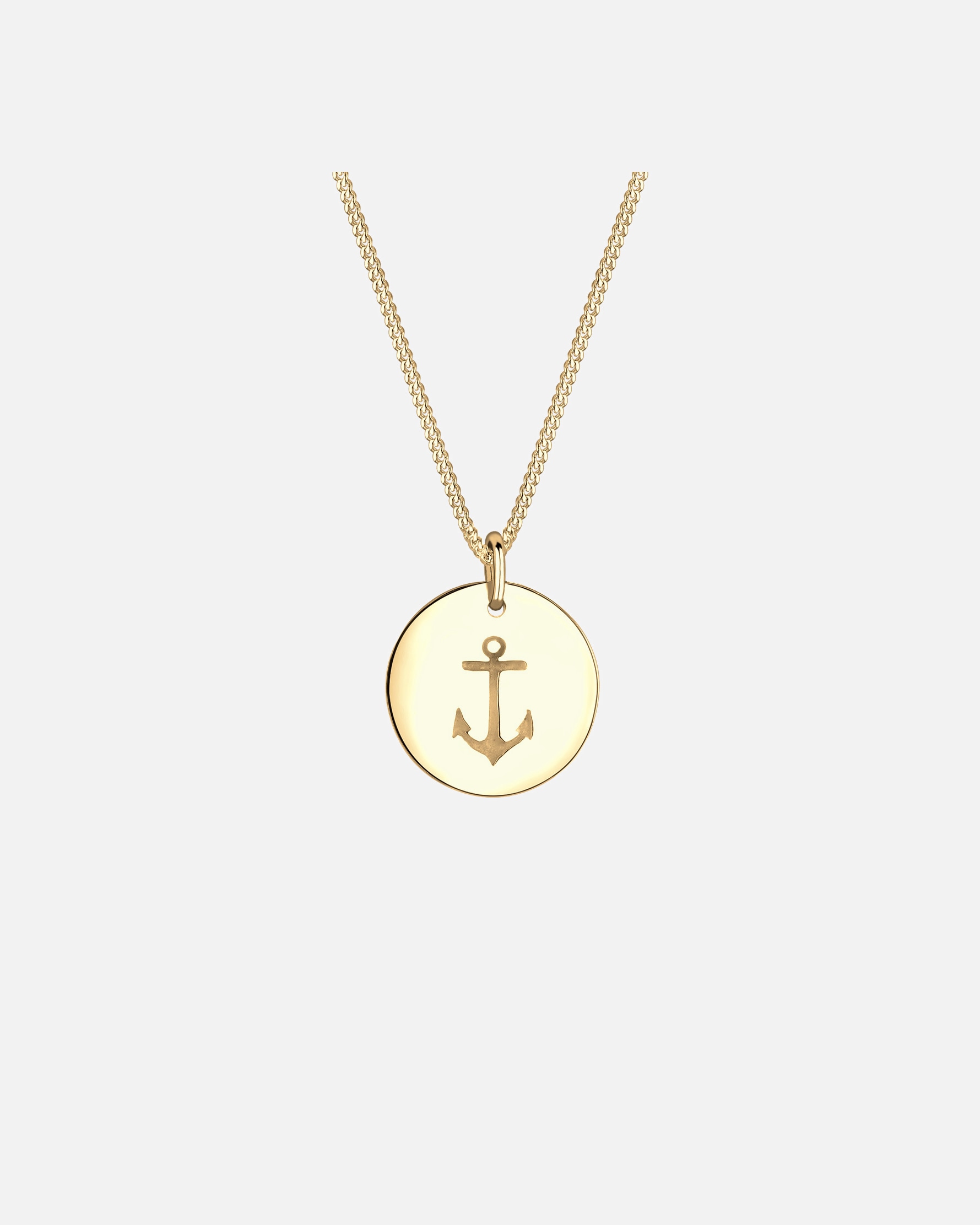 Halskette für Weiblich Elli Anker Münze Maritim 925 Sterling Silber goldfarben