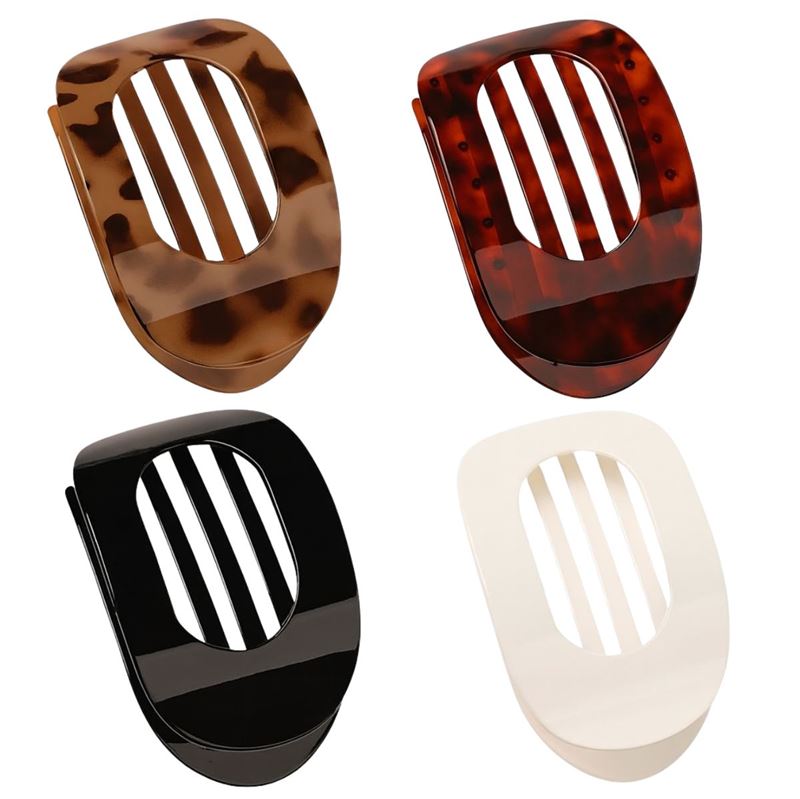 SOHO 4-Pack Haarklammer Hellbraun / Rotbraun Schwarz Weiß