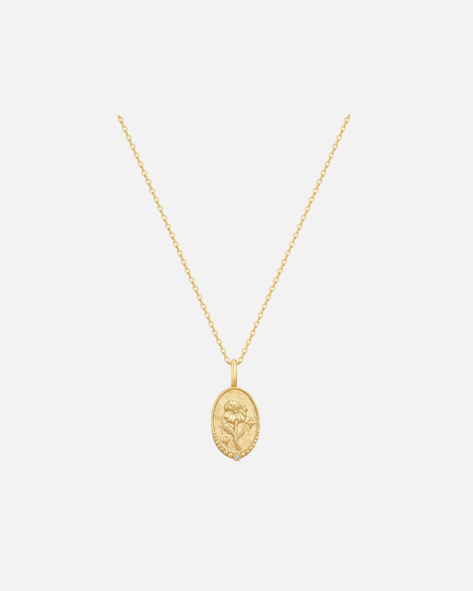 Halskette für Weiblich Glanzstücke München Halskette Geburtsblume Februar Veilchen aus Sterling Silber in Gelbgold mit Zirkonia 40,0 cm Basiskette + 5,0 cm Verlängerung