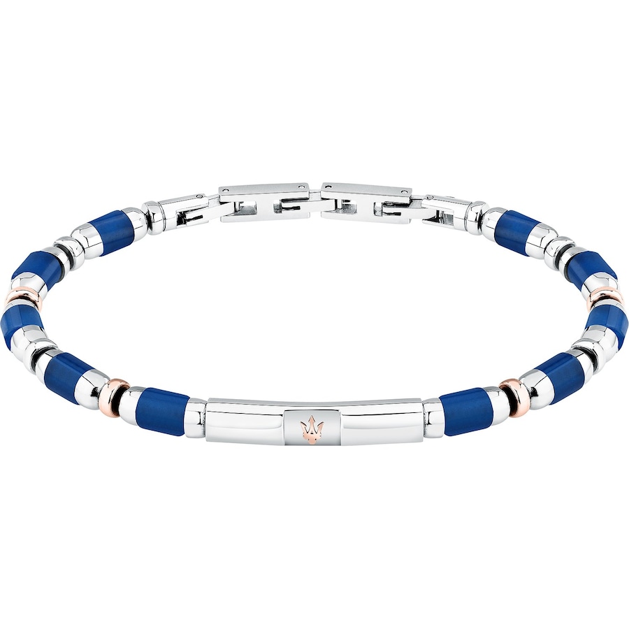 Maserati Armband Edelstahl blau, silber Herren