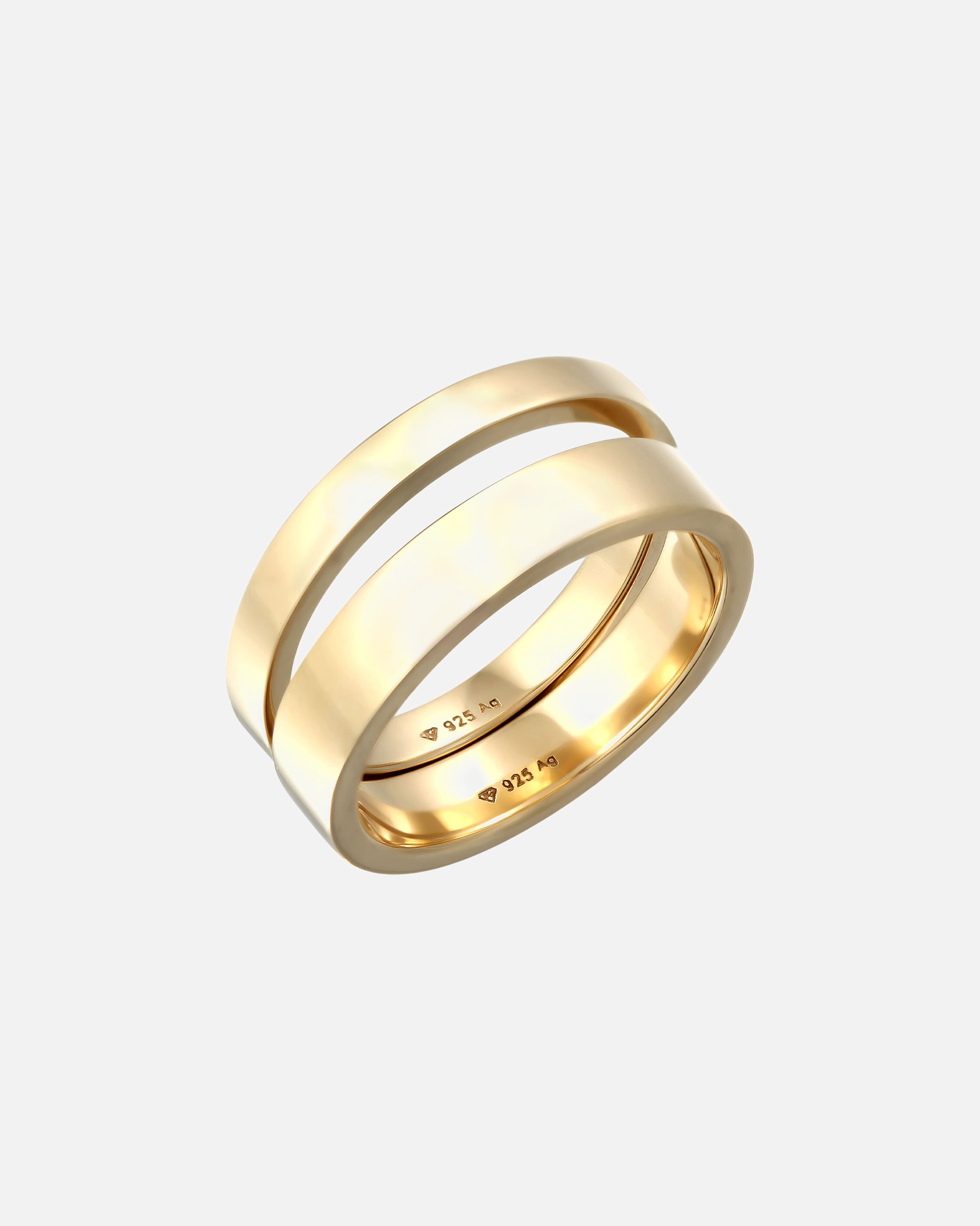 Ring für Männlich KUZZOI Herrenring 925 Sterling Silber 2er Set Casual Look 66