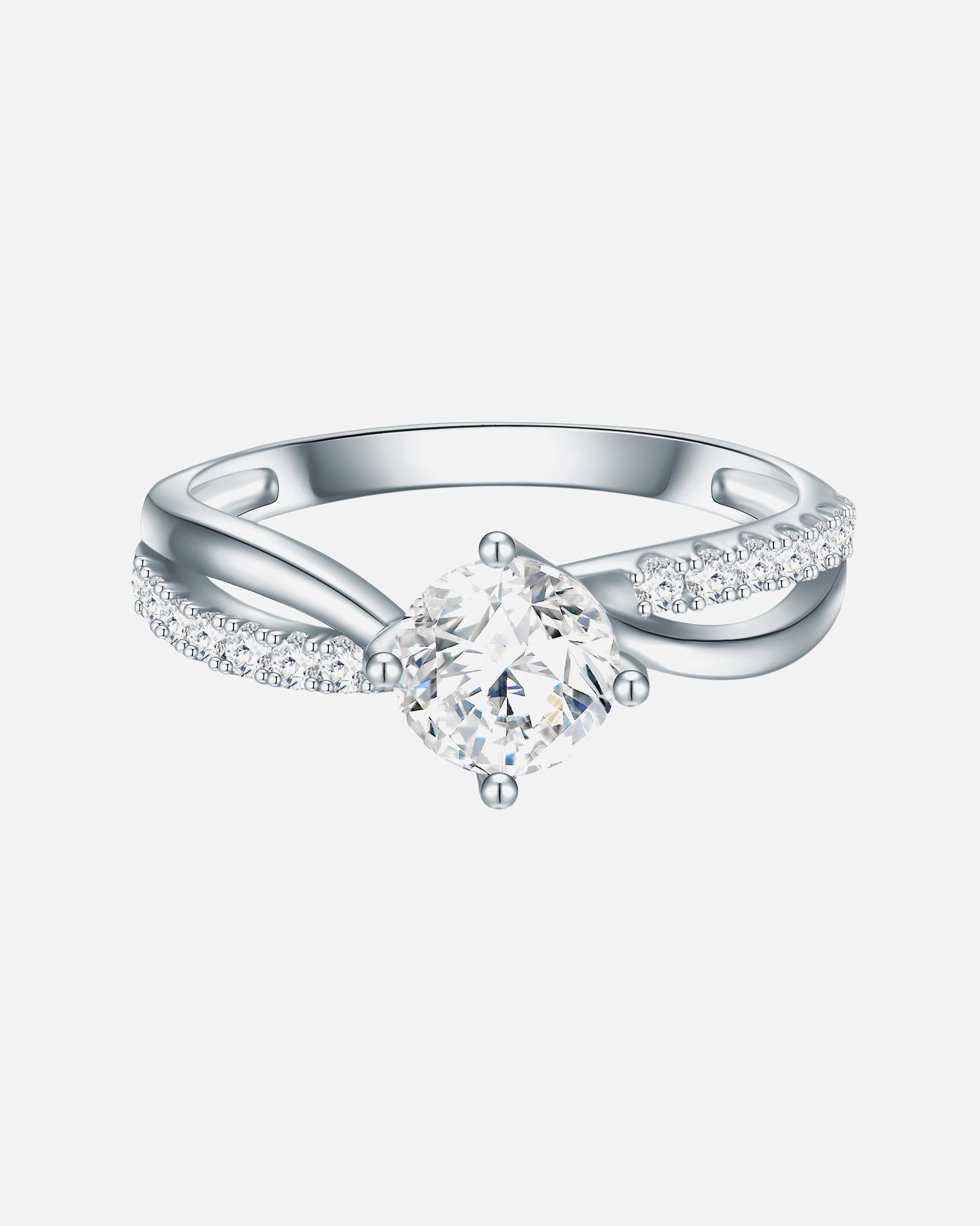 Ring für Weiblich Trilani Ring aus Sterling Silber in silber mit Zirkonia 60