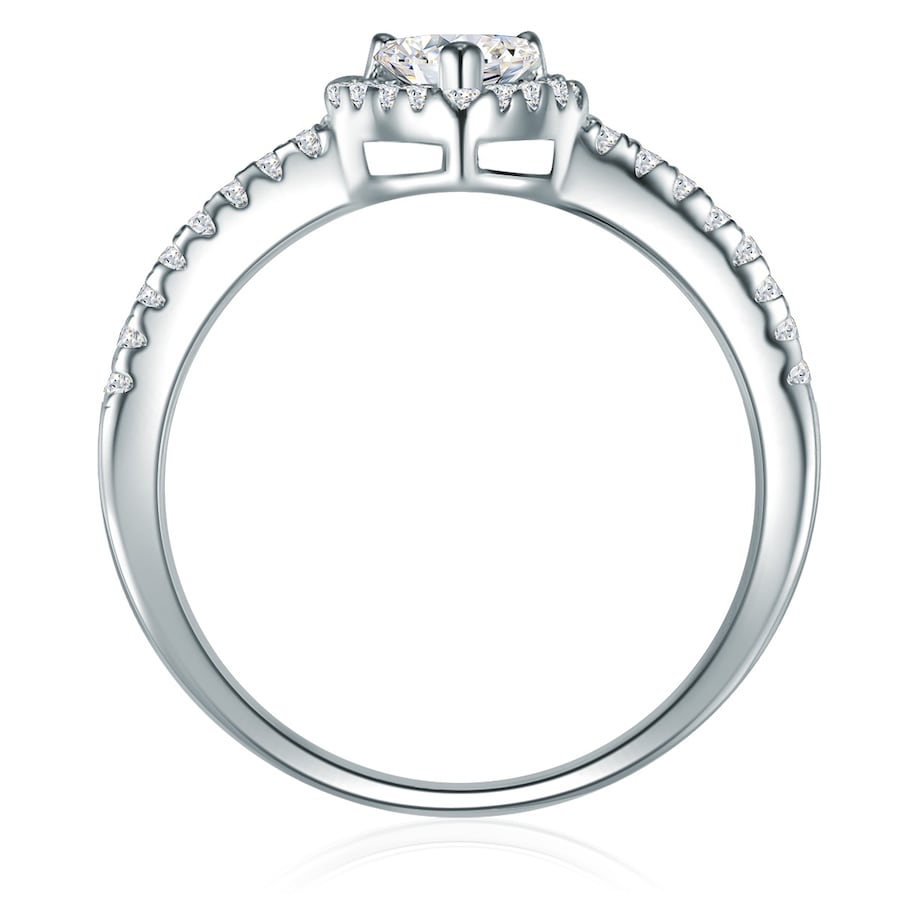 Trilani Ring Herz aus Sterling Silber in silber mit Zirkonia 55 Damen