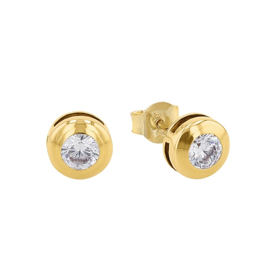 amor Ohrstecker Gold Weiss Damen