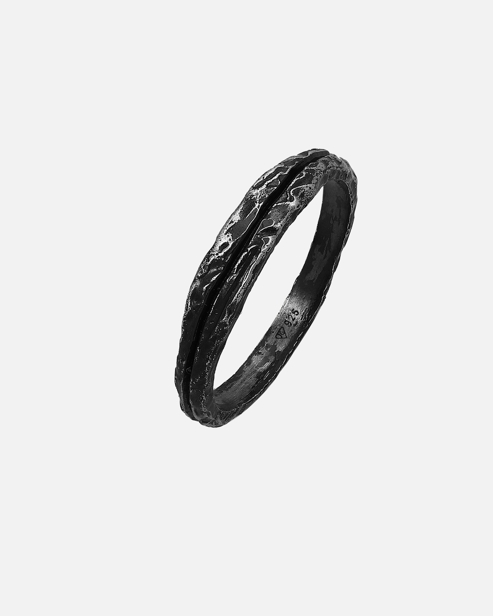 Ring für Männlich Haze & Glory Default Brand Line Bandring - Slider Oxid Finish 925 Silber 62