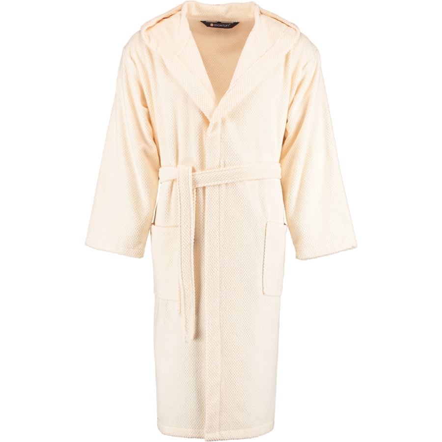 Rhomtuft Bademäntel unisex Kapuze Baronesse natur-jasmin - 20 M Grau